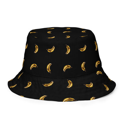 The Dylan Black Reversible banana bucket hat